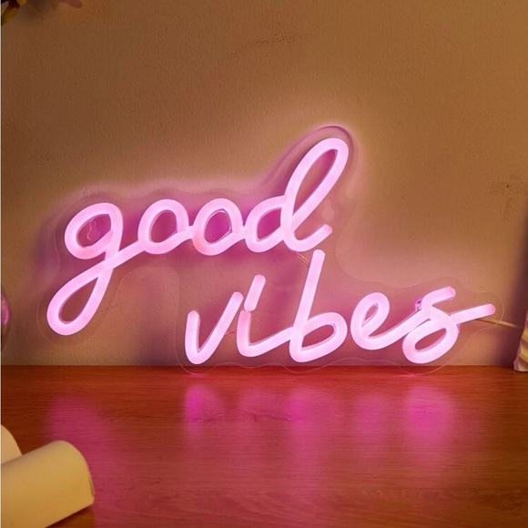 Good Vibes Floral Wall Decor- Neon Light Home Decor - Picture 9 of 13